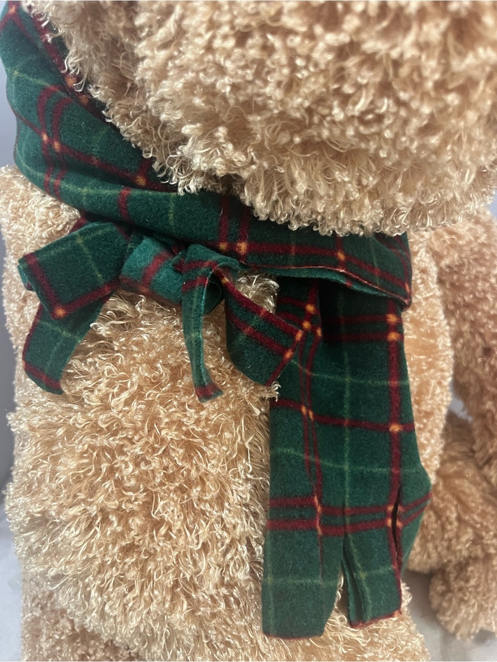Vintage 90s Rare 30” Holiday Detailed Potbelly Plush Bear with Wide Wool Scarf - Picture 5 of 15